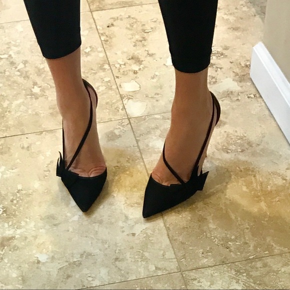COPY - Aquazzura Parisienne 105 Pump Black Suede Size 38 - Picture 5 of 10